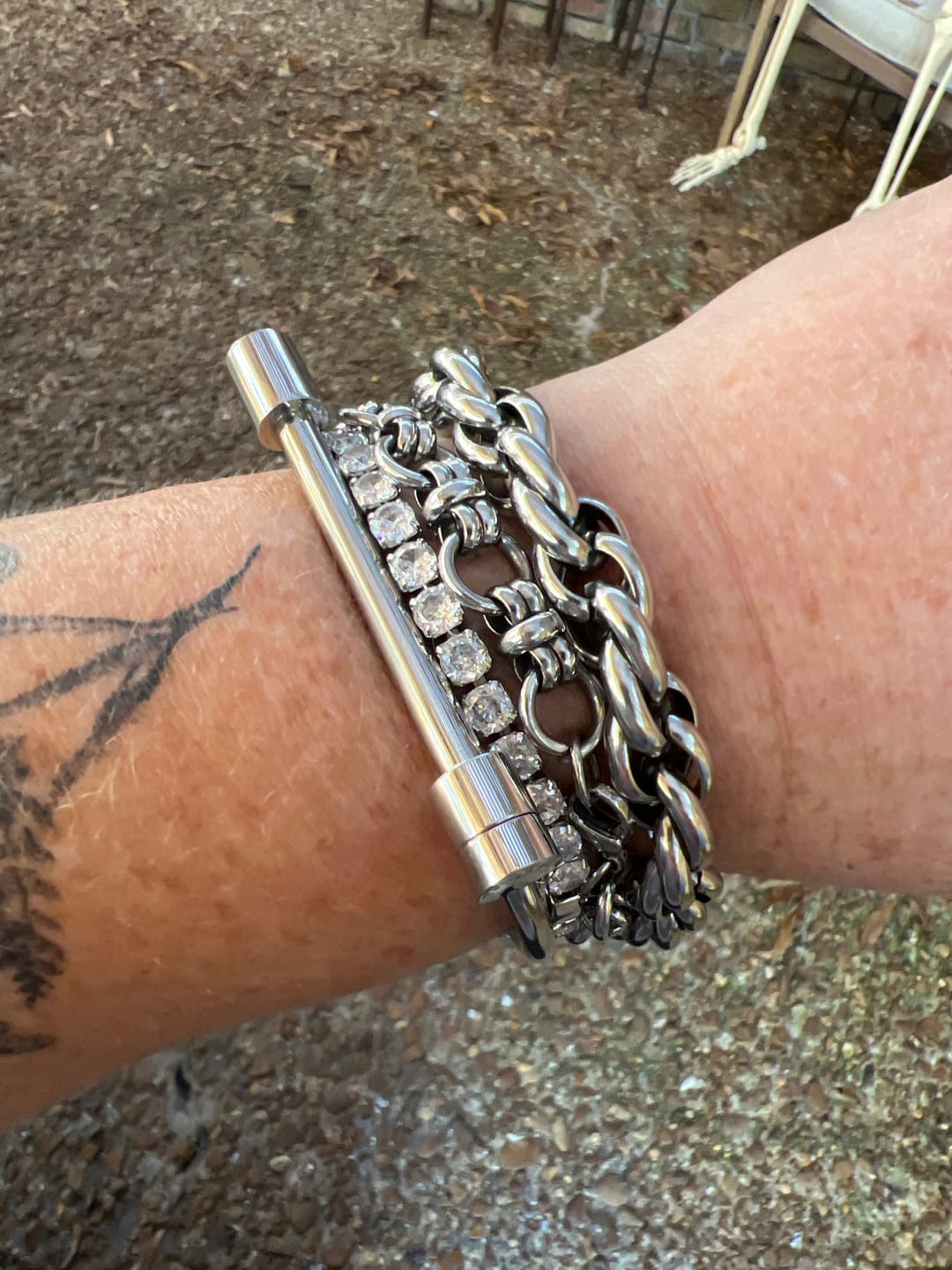 Customer photo review of Tabitha Stainless Steel Bar Bangle