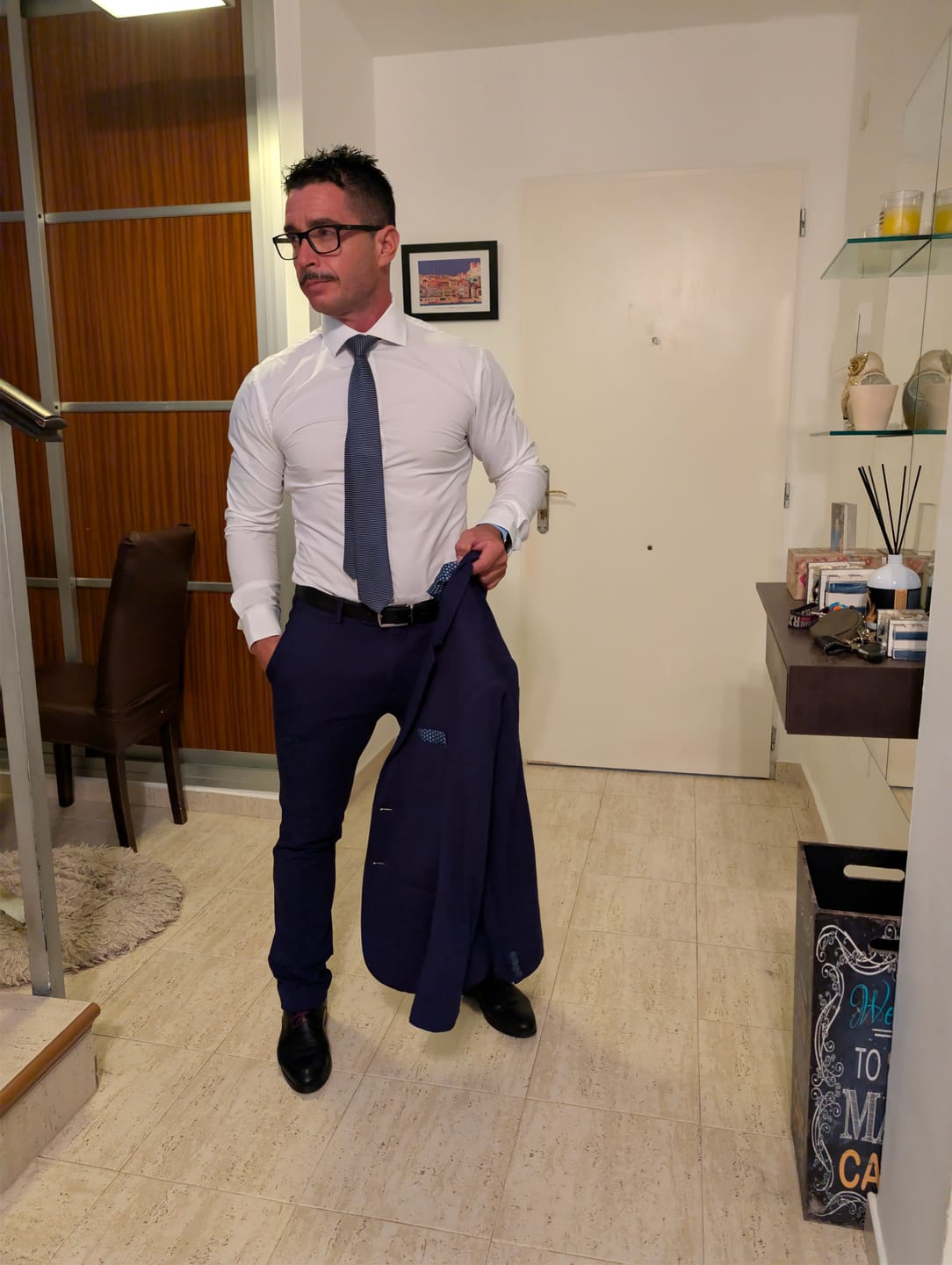 Customer photo review of Performance Bamboo Dress Shirt - White