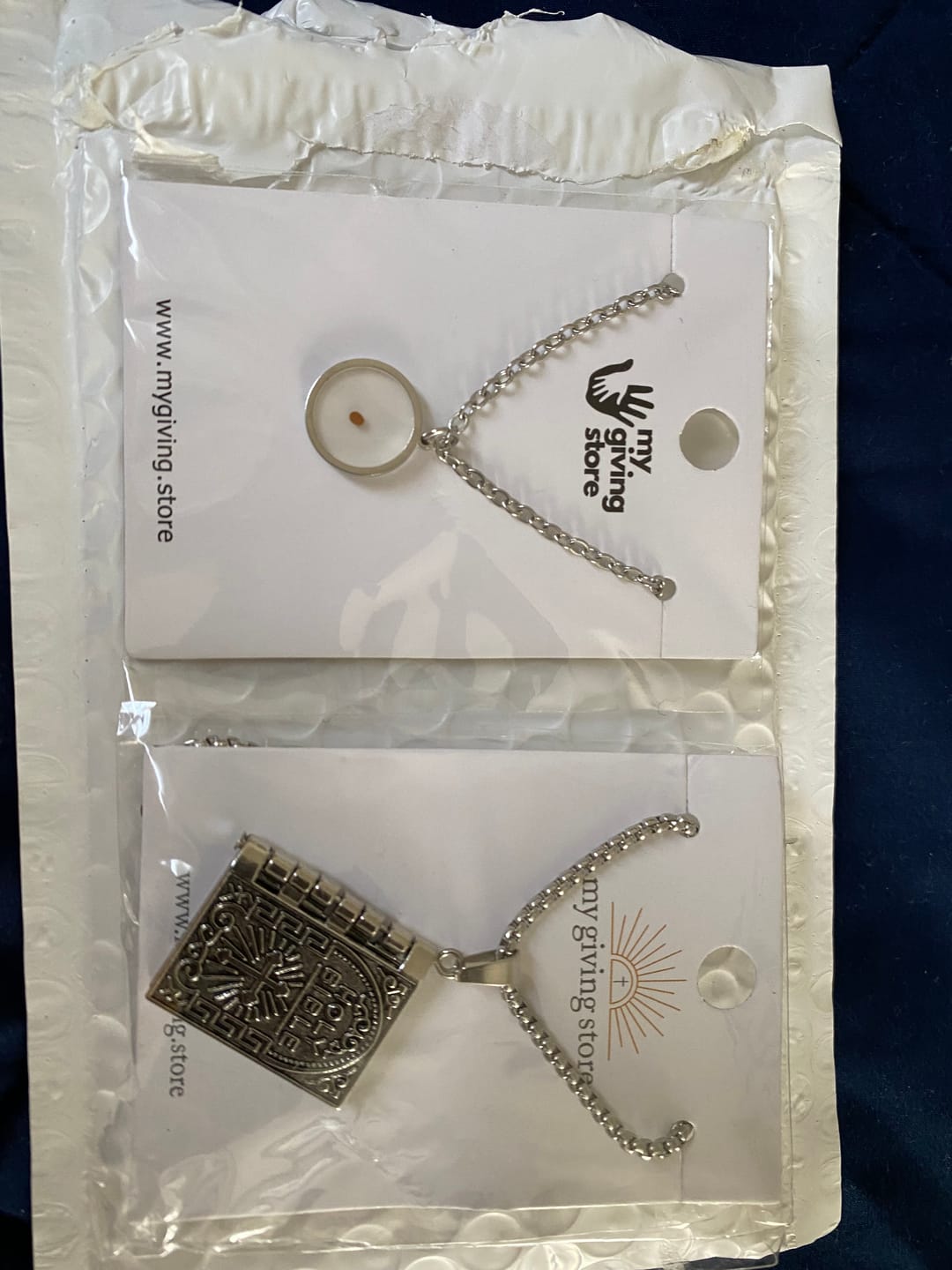 Customer photo review of Stainless Steel Round Mustard Seed Necklace
