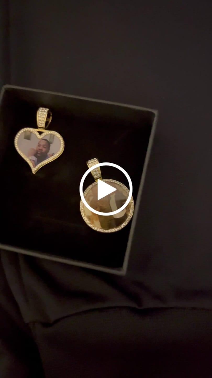 Customer video review of Personalized Diamond Studded Heart Colorful Photo Necklace