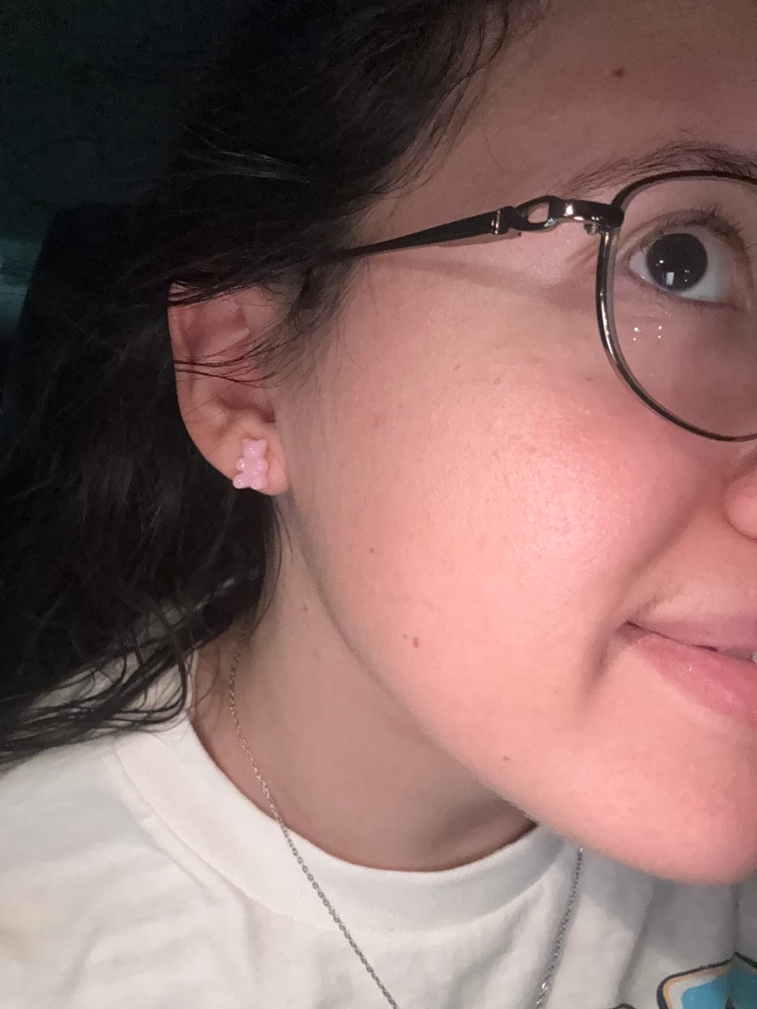 Customer photo review of Gummy Bear Studs Hypoallergenic Earrings for Sensitive Ears Made with Plastic Posts