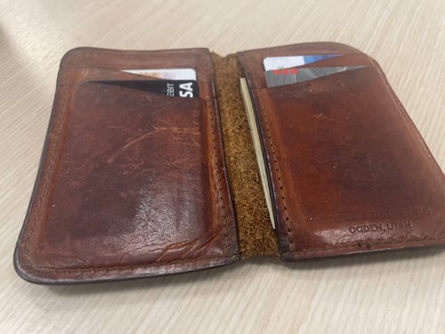 Customer photo review of No.52 | 'Buck Brown' Vertical Leather Wallet For Men