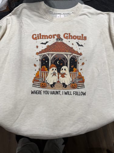 Customer photo review of Gilmore Ghouls - Halloween DTF Transfer