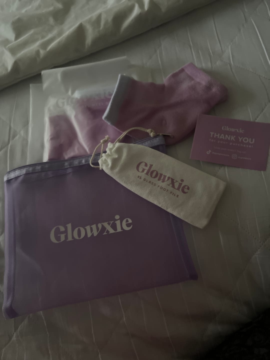 Customer photo review of Glowxie Full Glow Set - Complete Home Pedicure Experience