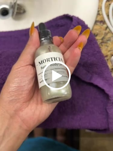 Customer video review of MORTICIA Bath & Body Oil