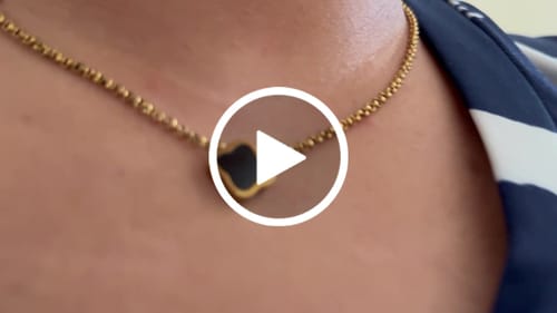 Customer video review of Celine Clover Necklace