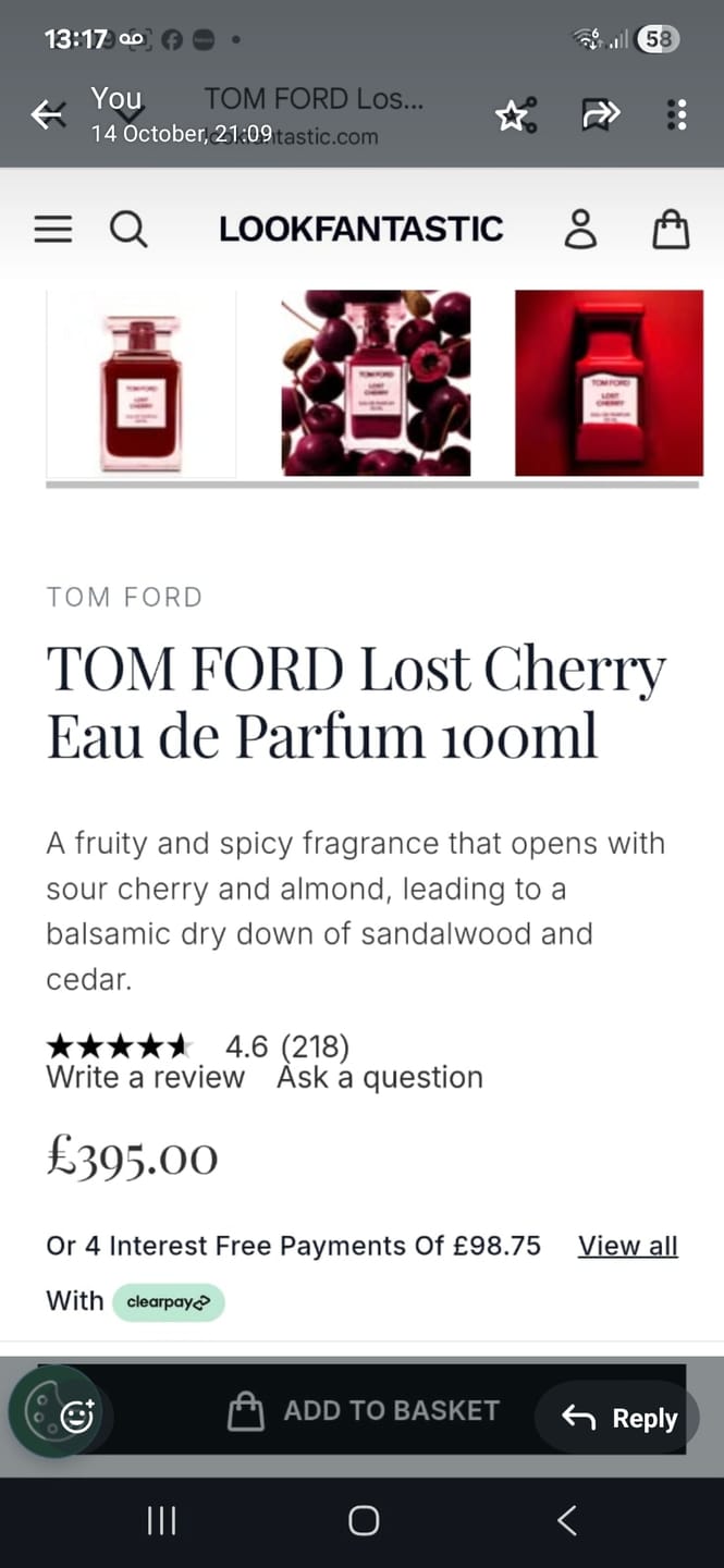 Customer photo review of Lost Cherry (Inspired) - Forbidden Cherry (High Strength 60% Perfume Oil)
