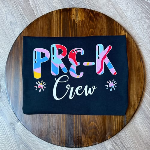 Customer photo review of Pre-k Squad Design  - Pre-k DTF Heat Transfer