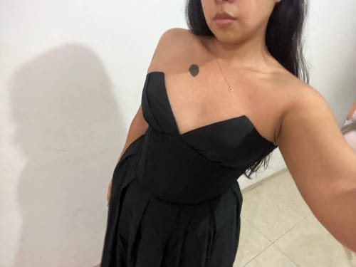 Customer photo review of Victoria | Strapless Midi Dress
