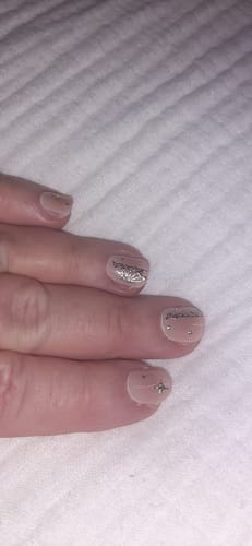 Customer photo review of Silver Wings | Super Jellies DIY Hard Semi Cured Gel Nail Wraps