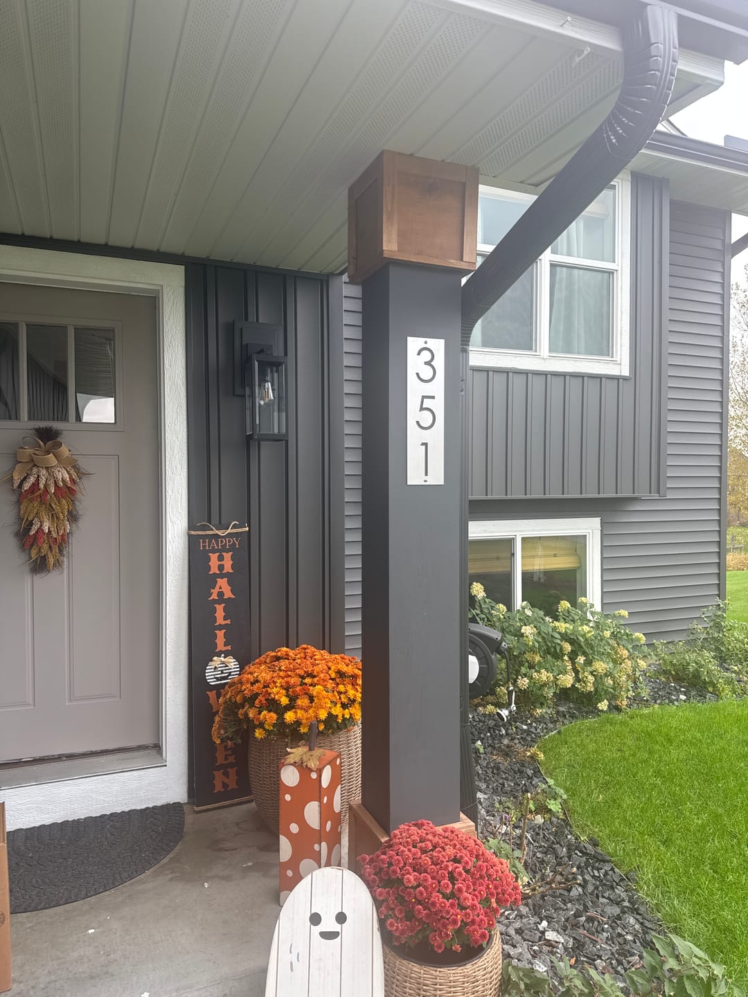 Customer photo review of Vertical Metal House Number Sign – Custom Steel, Aluminum, or Galvanized Address Plaque