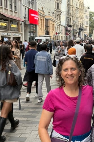 Customer photo review of Addie Crew Neck • Final Sale Deals! - Berry Punch