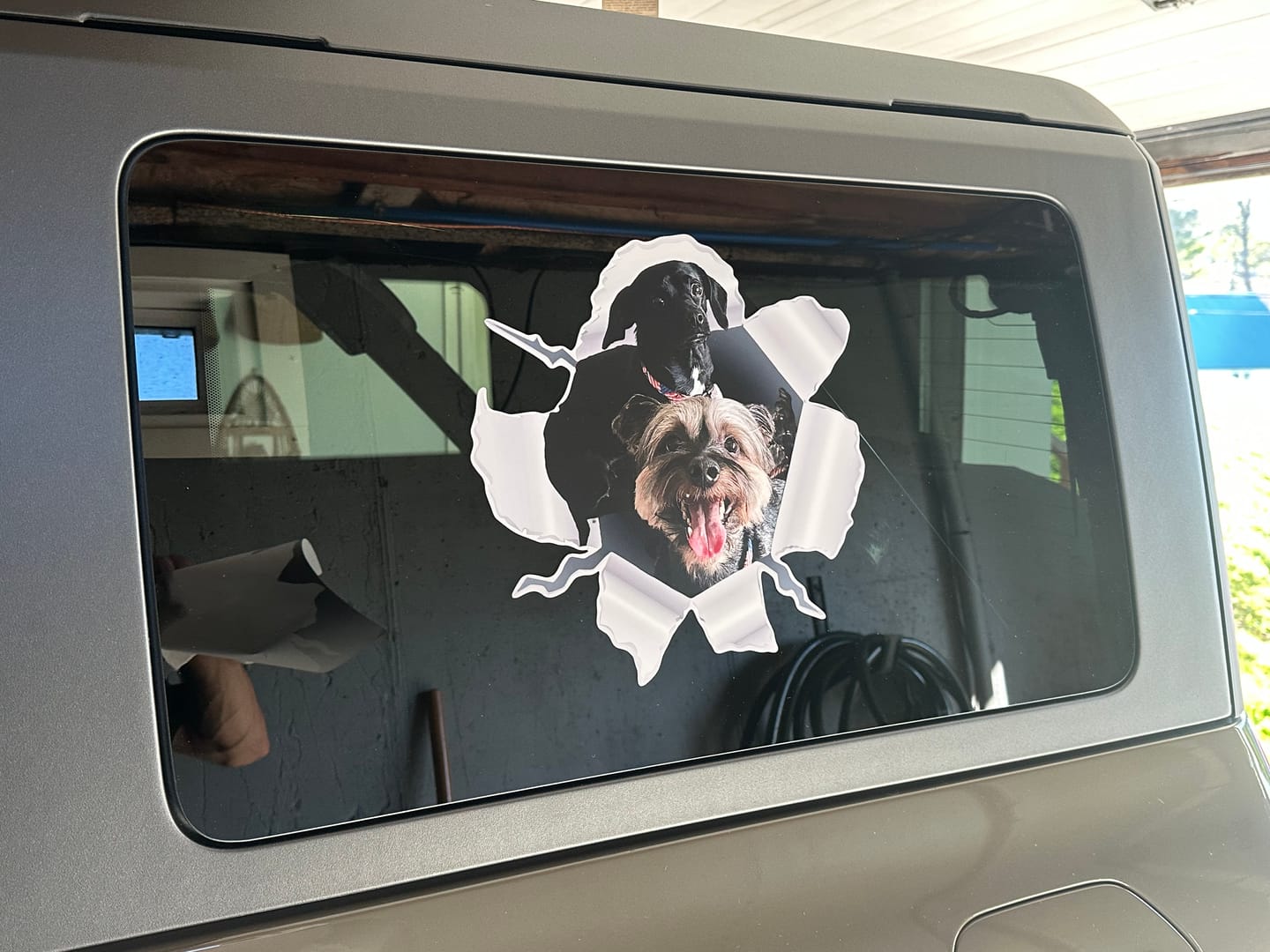 Customer photo review of Peeking photo – Personalized Car Sticker