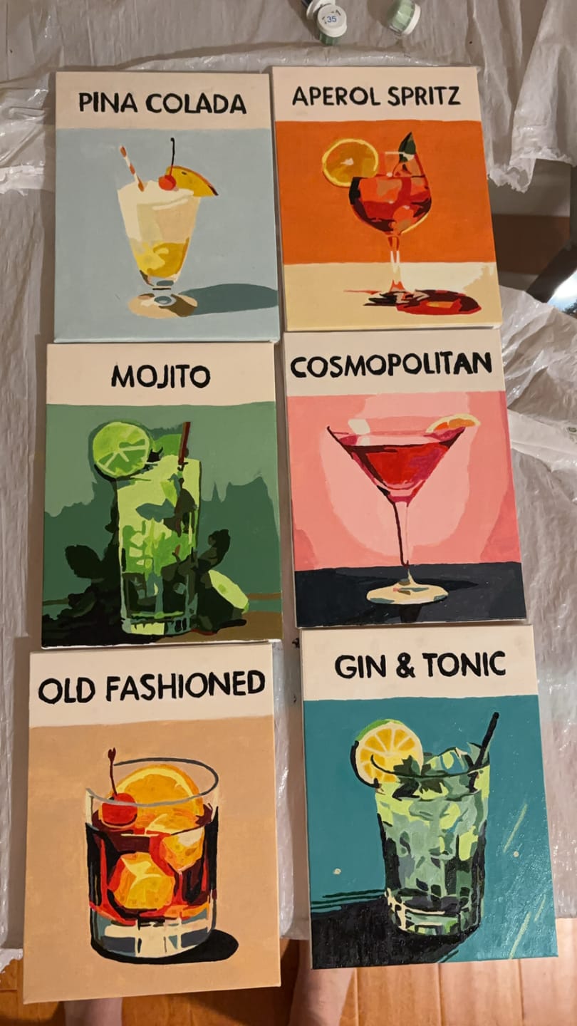 Customer photo review of 6 Mini Paintings - Cocktail Deluxe Set