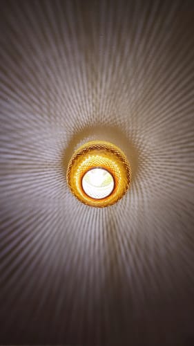 Customer photo review of Lampara Colgante Techo Ratan Modelo MORERA