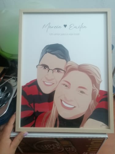 Customer photo review of Quadro Retrato Colorido Personalizado