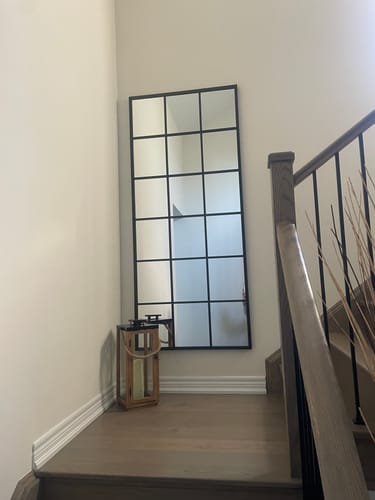 Customer photo review of Black Window Pane Mirror (71"H x 31"W)