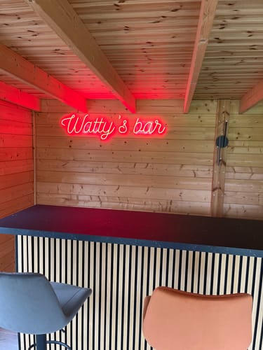 Customer photo review of Custom Neon: Watty’s bar