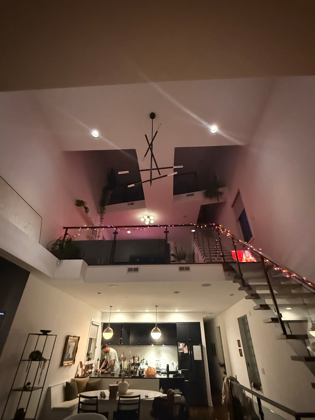 Customer photo review of Bloom Brass Frosted Glass Bubble Semi Flush Chandelier