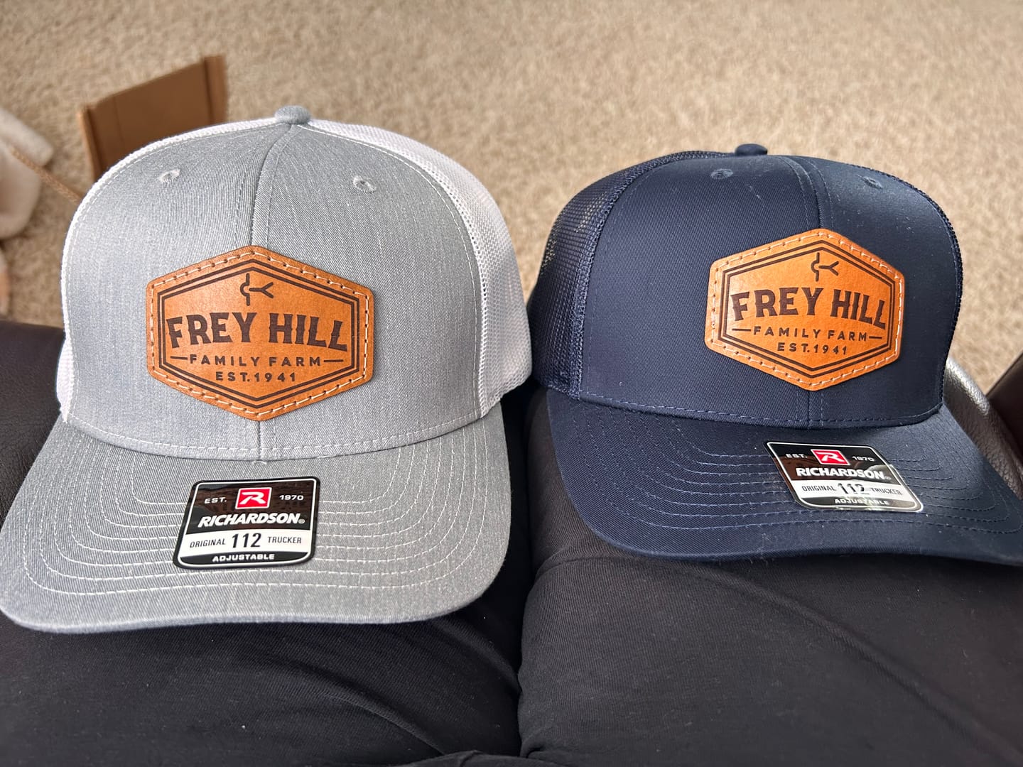 Customer photo review of Traditional Trucker 112 - Custom Leather Patch Hat