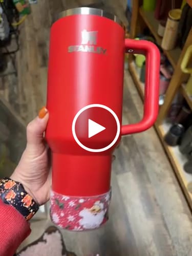 Customer video review of Red VINTAGE SANTA Tumbler Boot -Fall fits 20-40oz NEW! Patent Pending