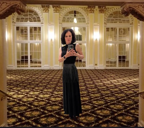 Customer photo review of NW Mock Neck Maxi Dress