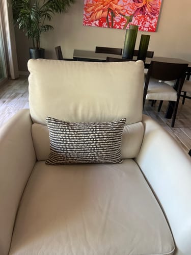 Customer photo review of Ivory and Grey Dots Pillow Cover
