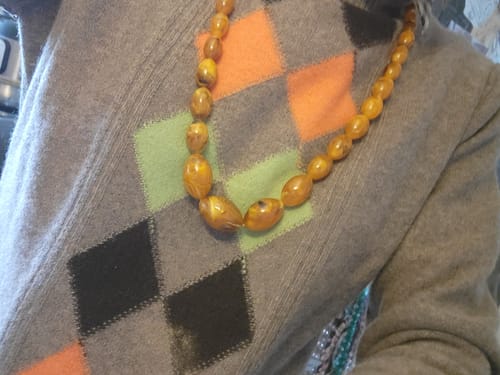 Customer photo review of Mocha Brown Diamond Cashmere Turtle Neck Jumper Small