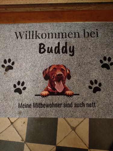 Customer photo review of Willkommen bei - Individuelle Fußmatte