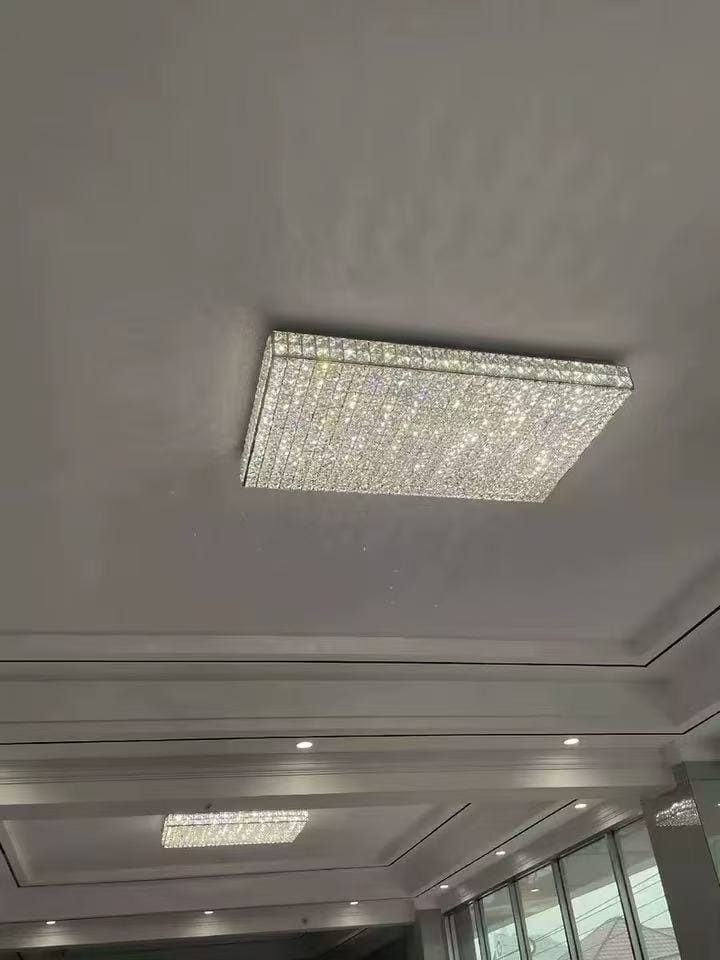 Customer photo review of WOMO Crystal Square Flush Mount Ceiling Light-WM1114