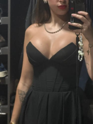 Customer photo review of Victoria | Strapless Midi Dress