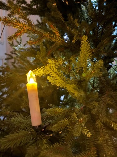 Customer photo review of Flameless LED Taper Candles Christmas Tree Electric Candle Lights Mini Taper Clip-On Candles with Remote Timer for Wedding Decor