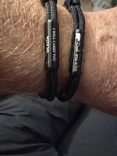 Customer photo review of Custom In Loving Memory Bracelet "I Will Carry You With Me" Personalized Engraved Memorial Bracelet