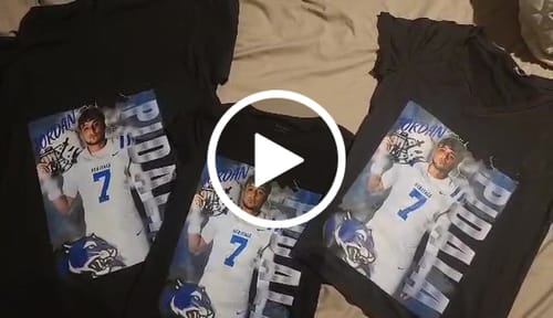 Customer video review of DTF Transfers By Size and Quantity