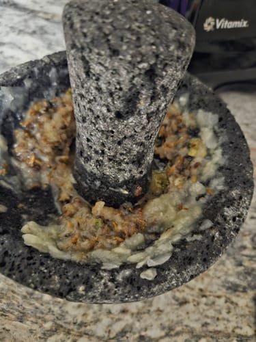 Customer photo review of MOLCAJETE – Authentic Mexican Stone Mortar & Pestle