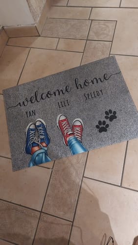 Customer photo review of Chaussures et pattes - Paillasson personnalisé