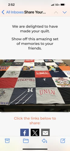 Customer photo review of Premium T Shirt Quilt