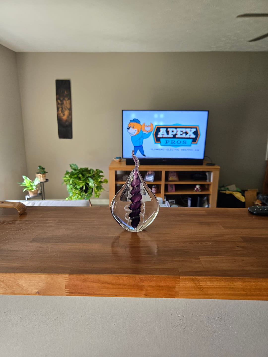 Customer photo review of Memorial Glass Flame with Cremation Ashes