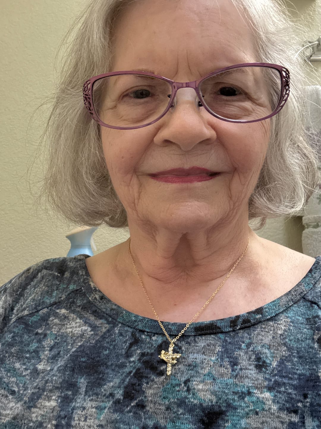 Customer photo review of FREE Today: Modern Crowned in Faith Cross Necklace, Earrings
