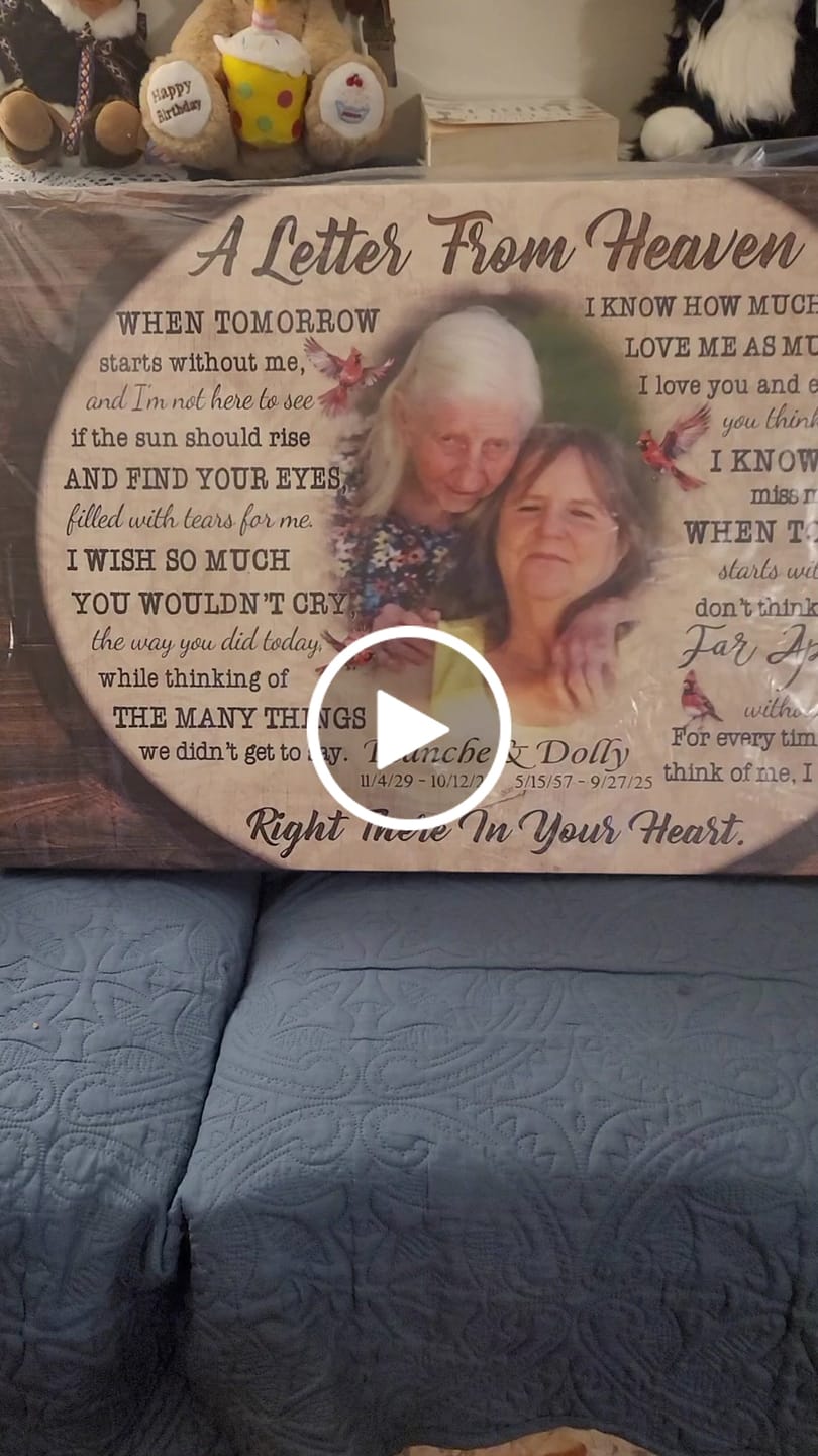 Customer video review of Personalized Canvas Prints, Custom Photo And Name, Memorial Gift, Sympathy Gifts, Remembrance Gifts, Remembrance Gifts Dem Canvas