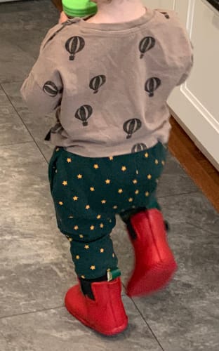 Customer photo review of Red Ankle Natural Rubber Rain Boots