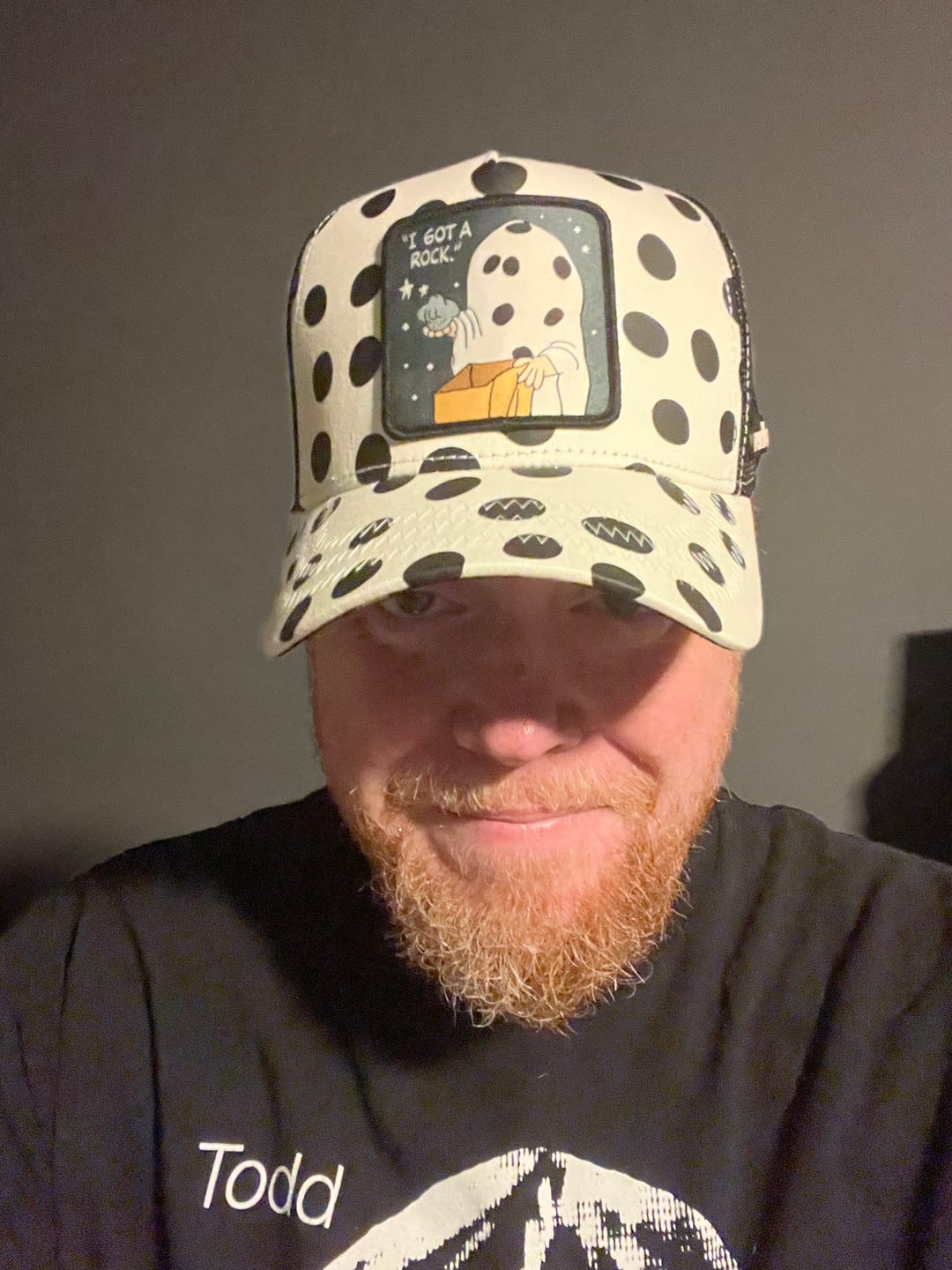 Customer photo review of OVERLORD X Peanuts: "I Got A Rock" Trucker Cap