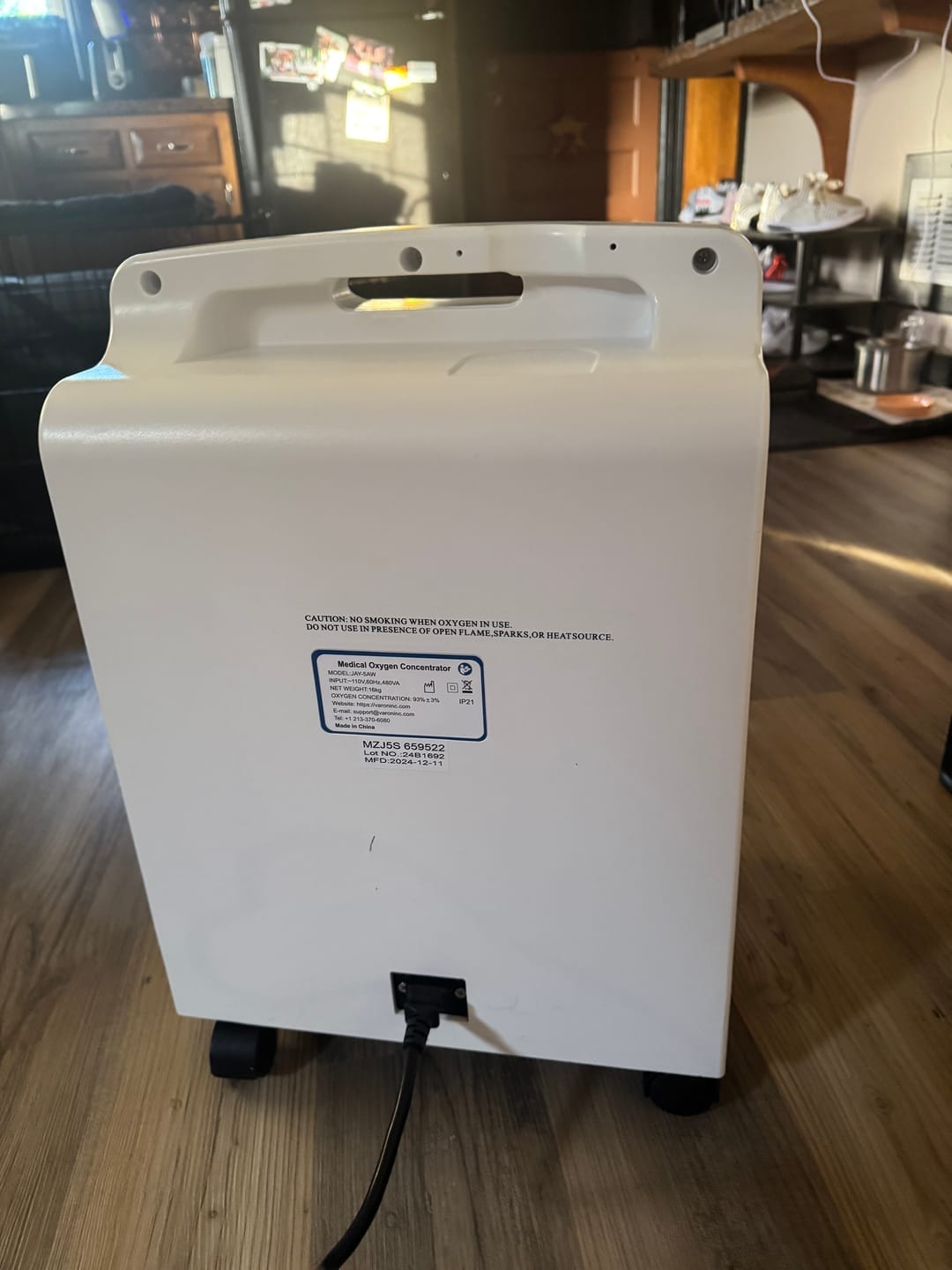 Customer photo review of VARON 5L Premium Home Oxygen Concentrator Serene 5