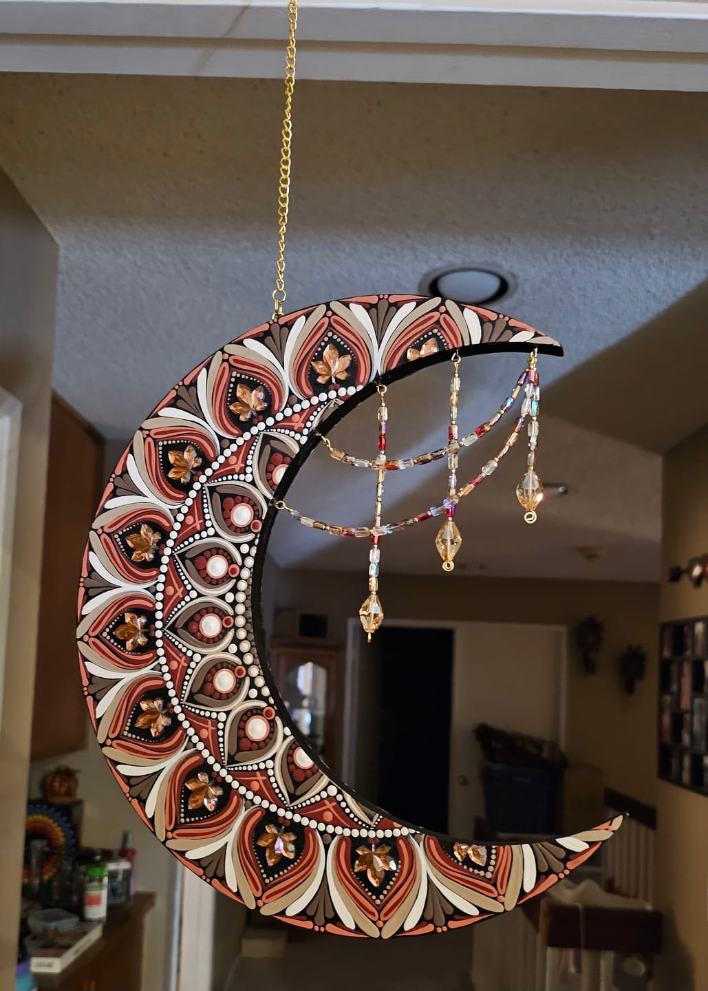 Customer photo review of Unfinished Wood Crescent Moon Shape | DIY Celestial Night Sky Craft Cutout | Up to 36"