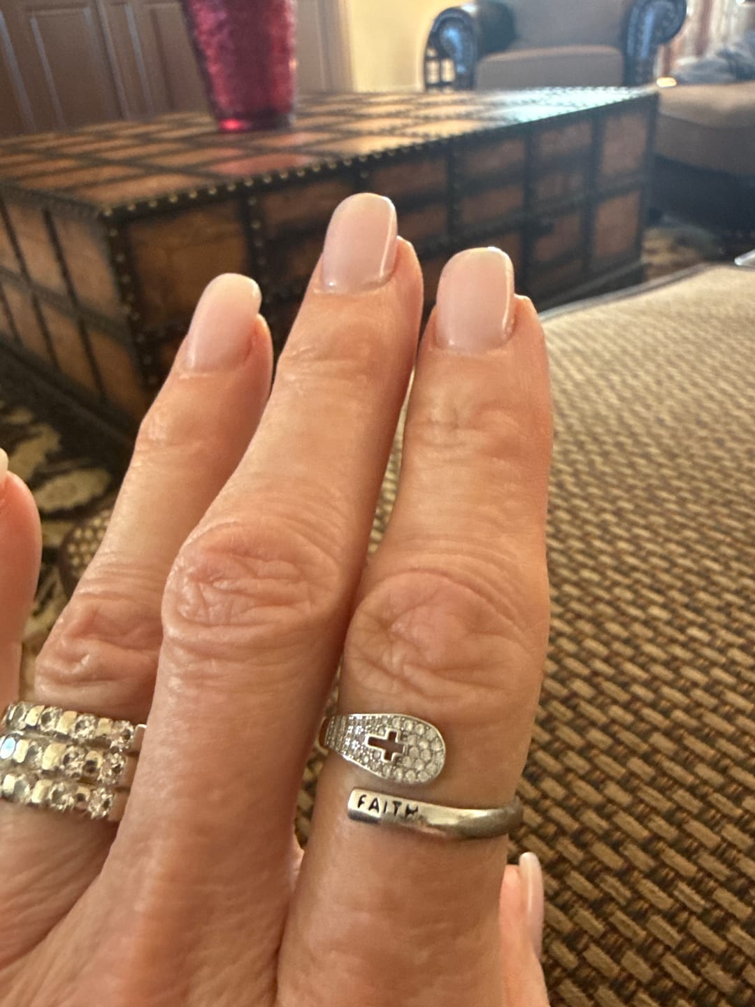 Customer photo review of "FAITH" Handmade Christian Family Ring in Zircon & 925 Sterling Silver (GIFTING OFFER)