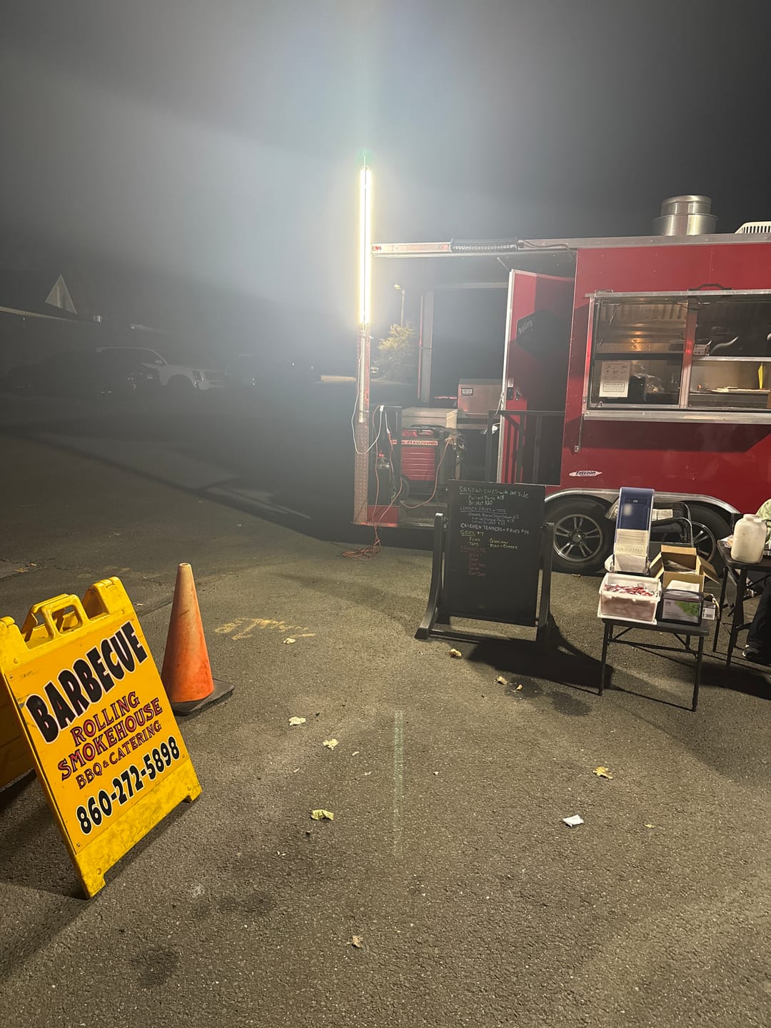 Customer photo review of Racing Trailer Pit Light – Dual 5 Foot Pole 20,000 Lumens