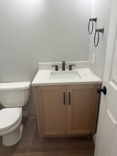 Customer photo review of Bridgeport 30" White Oak Bathroom Vanity