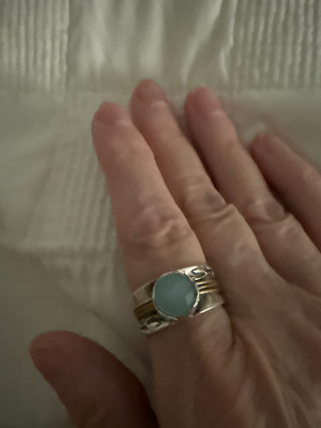 Customer photo review of Turtle Larimar Fidget Ring