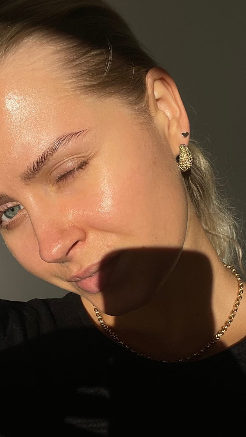 Customer photo review of Petite Heart Stud Earring