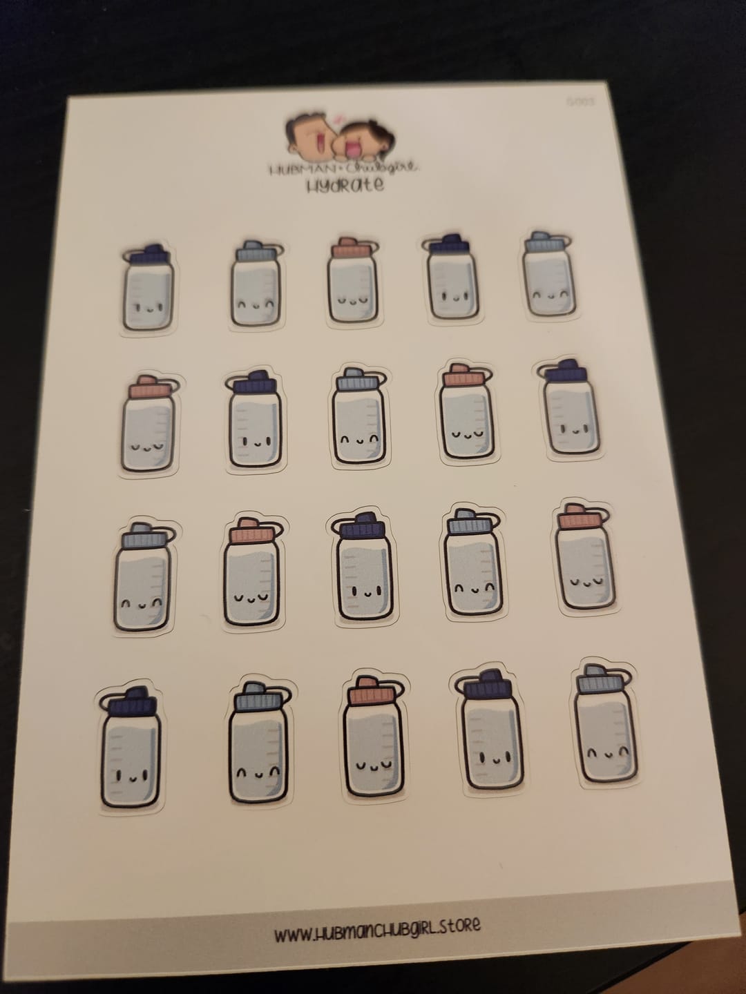 Customer photo review of Hydrate Planner Stickers